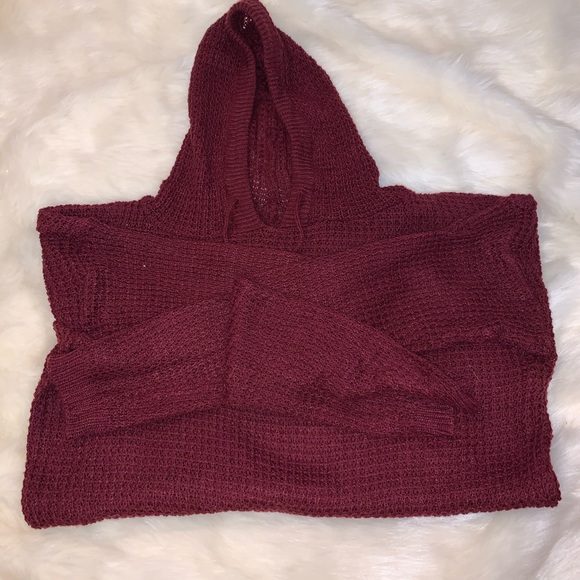 Poof! Hooded Mesh Sweater w/pockets - Picture 9 of 9